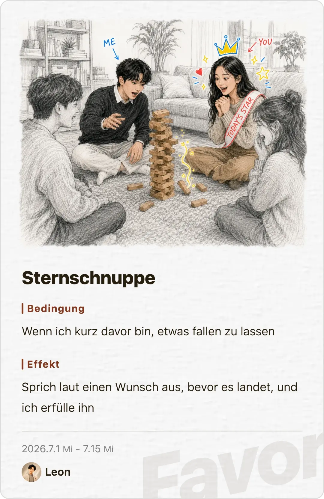 Favor card