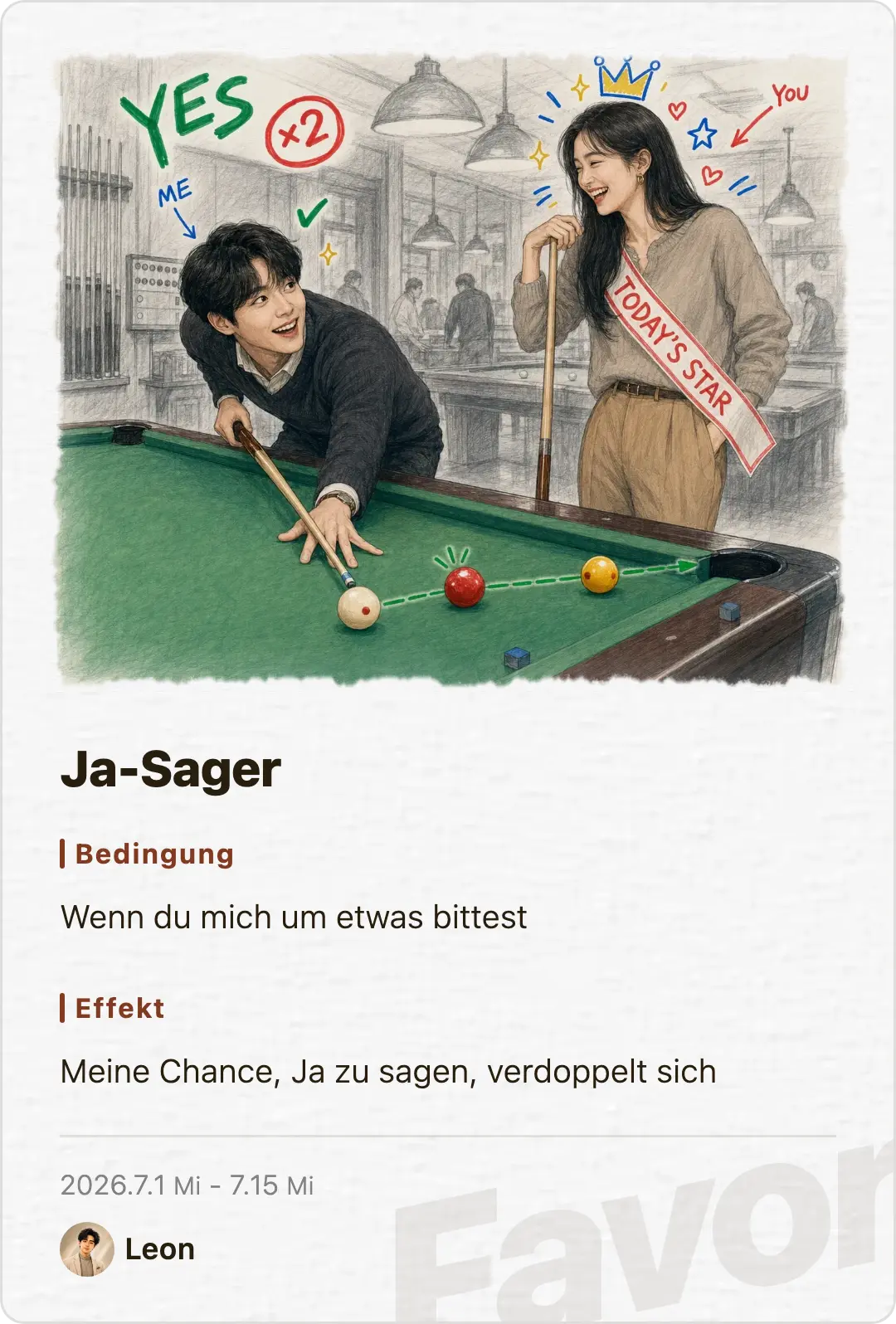 Favor card
