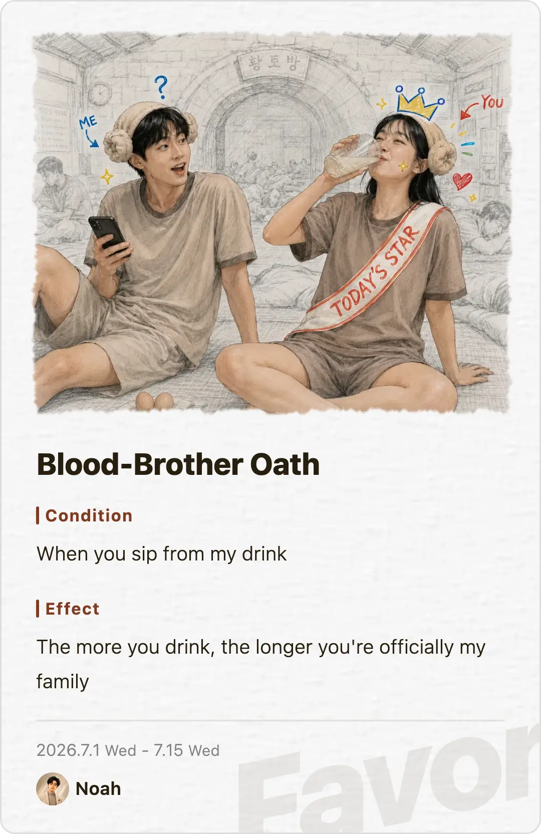 Favor card