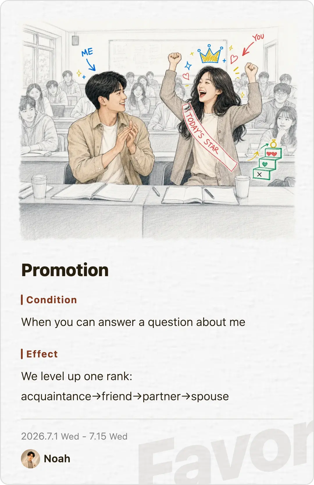 Favor card