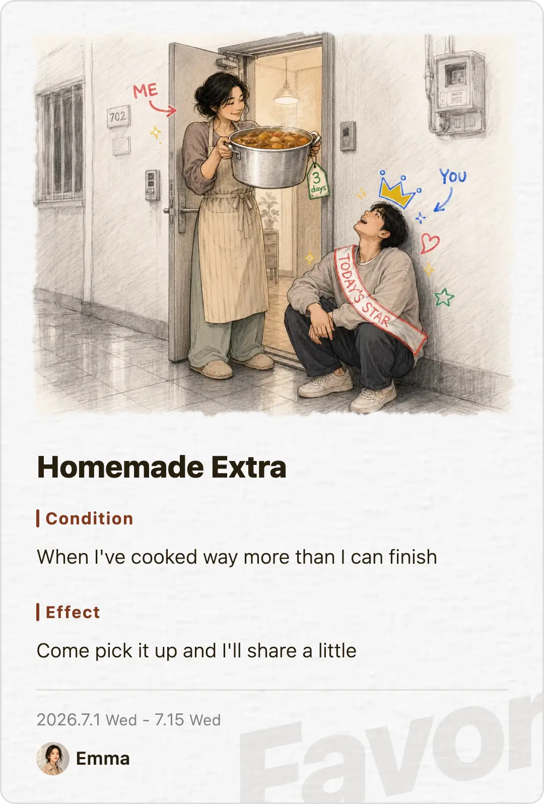 Favor card