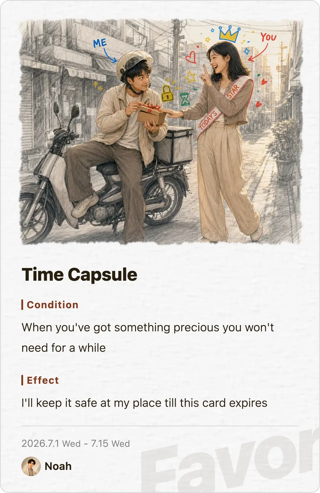 Favor card