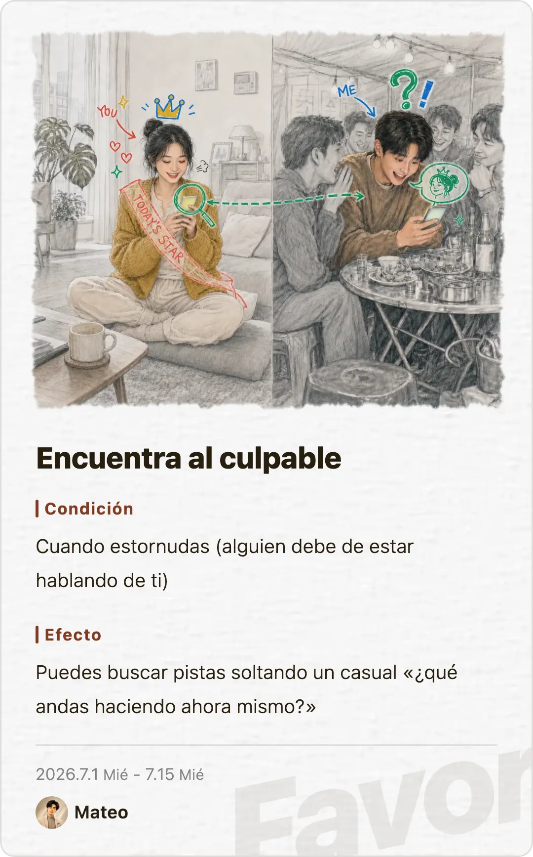 Favor card