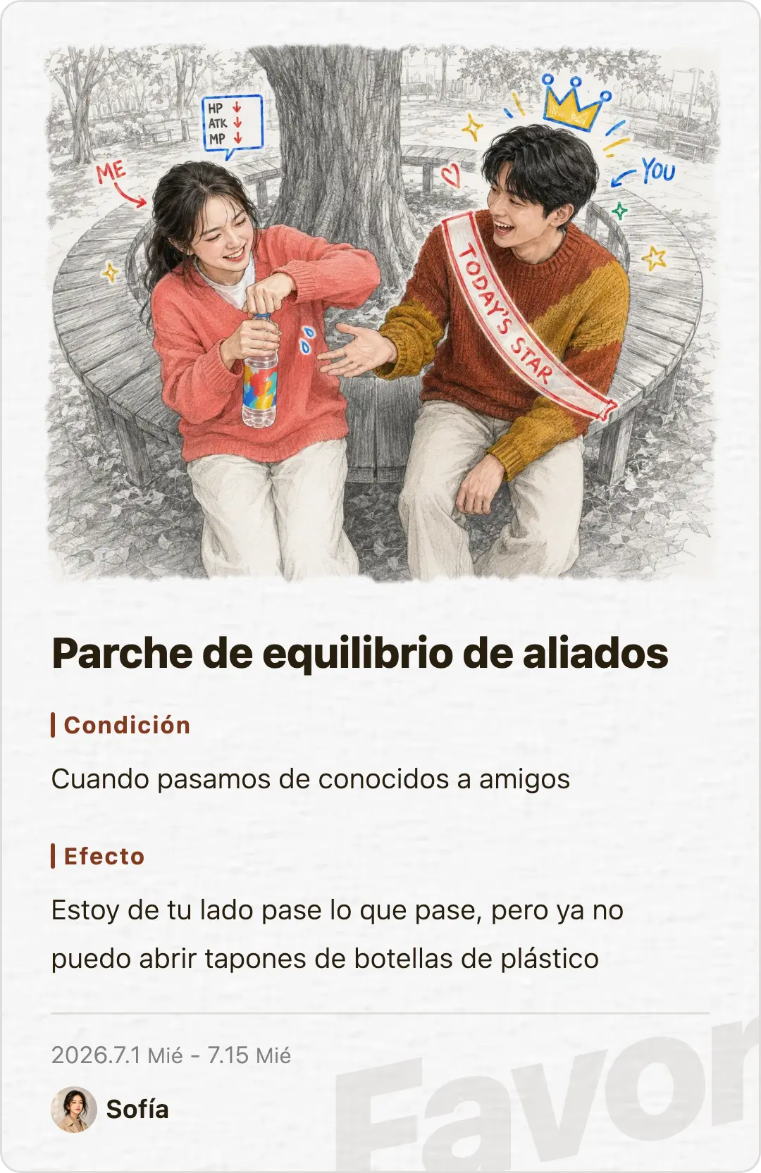 Favor card