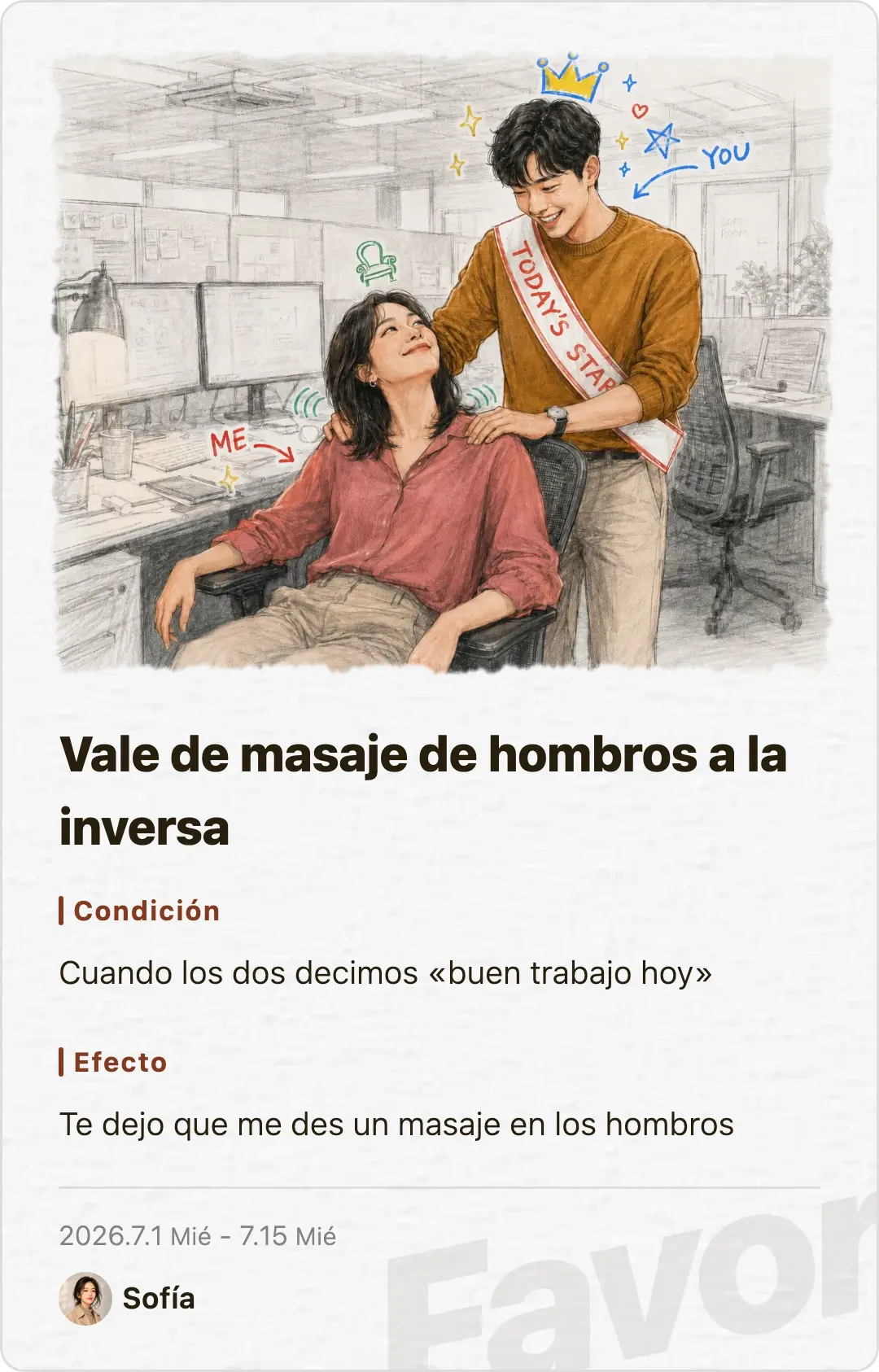 Favor card