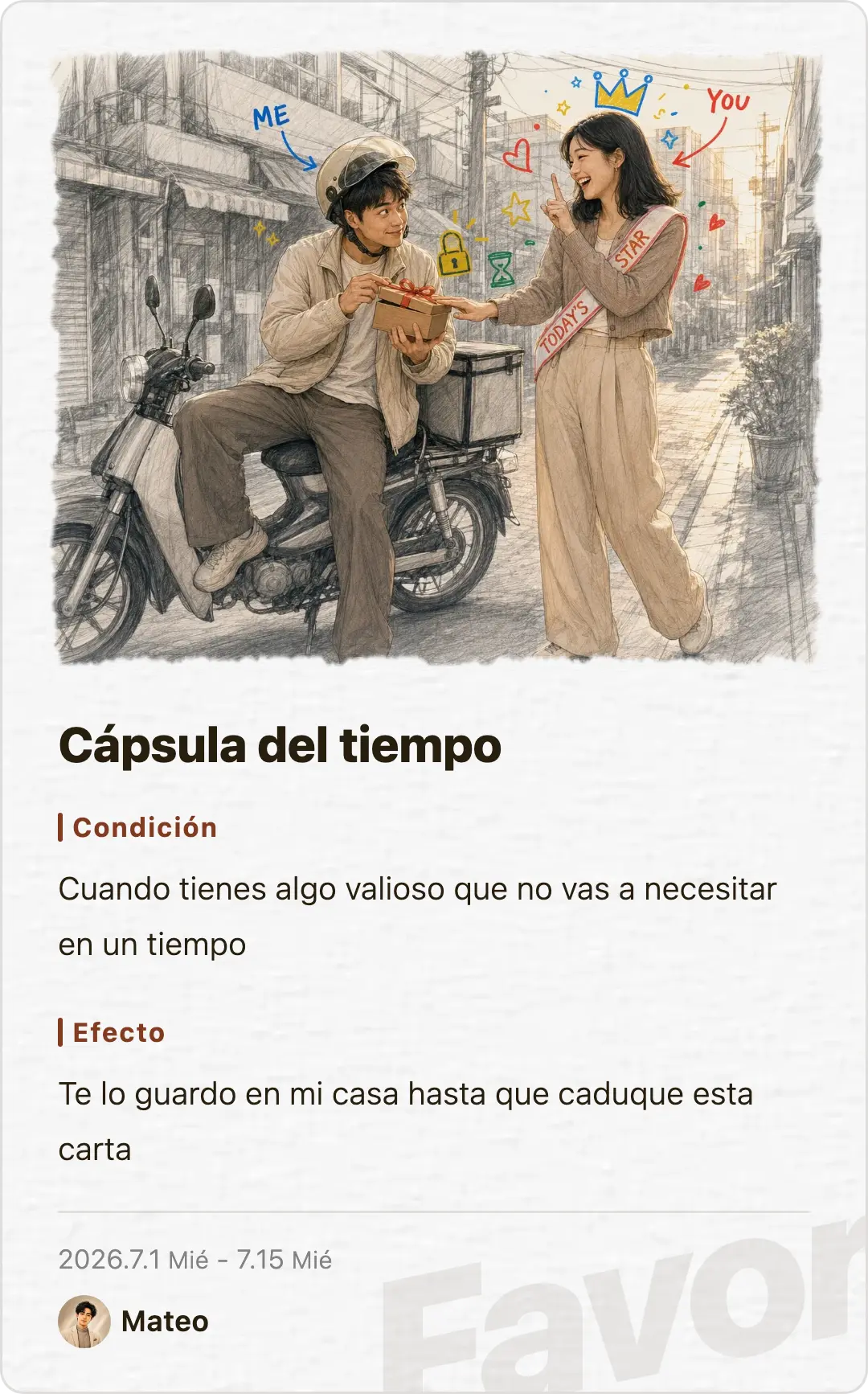 Favor card