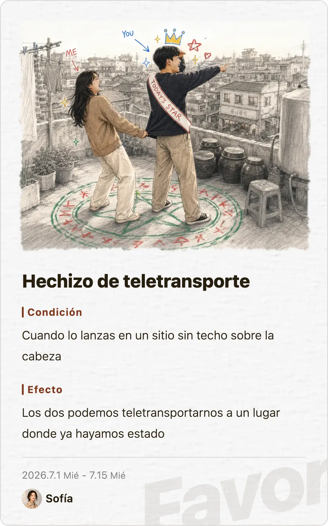 Favor card