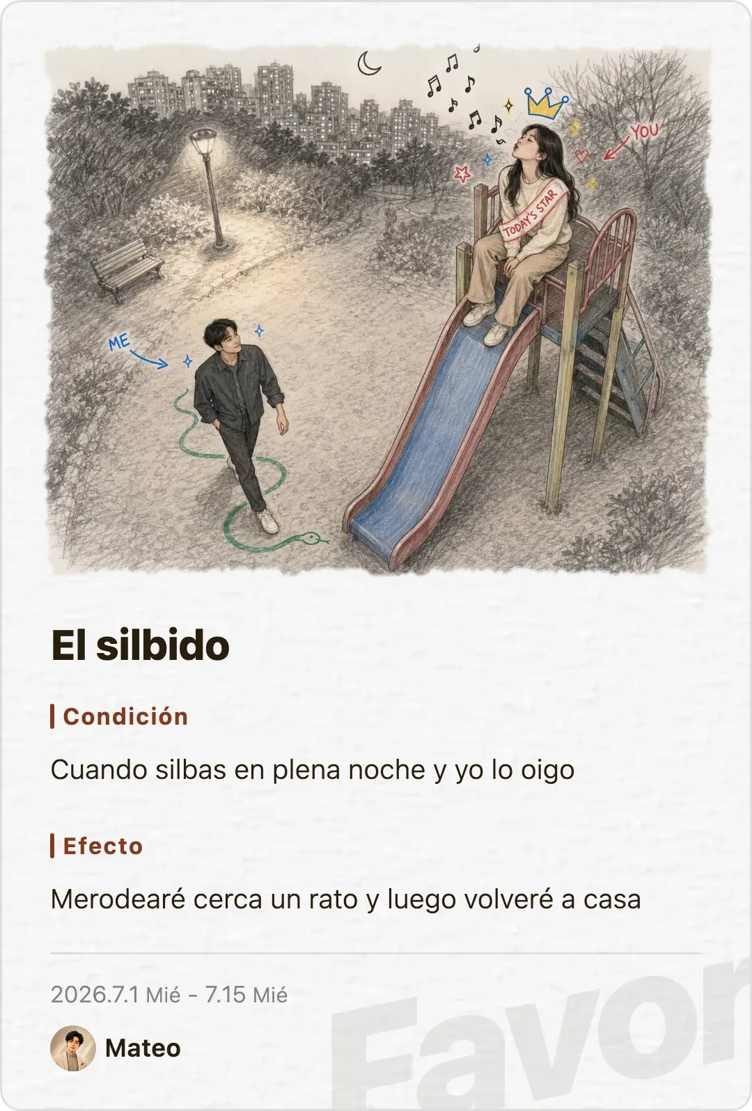 Favor card