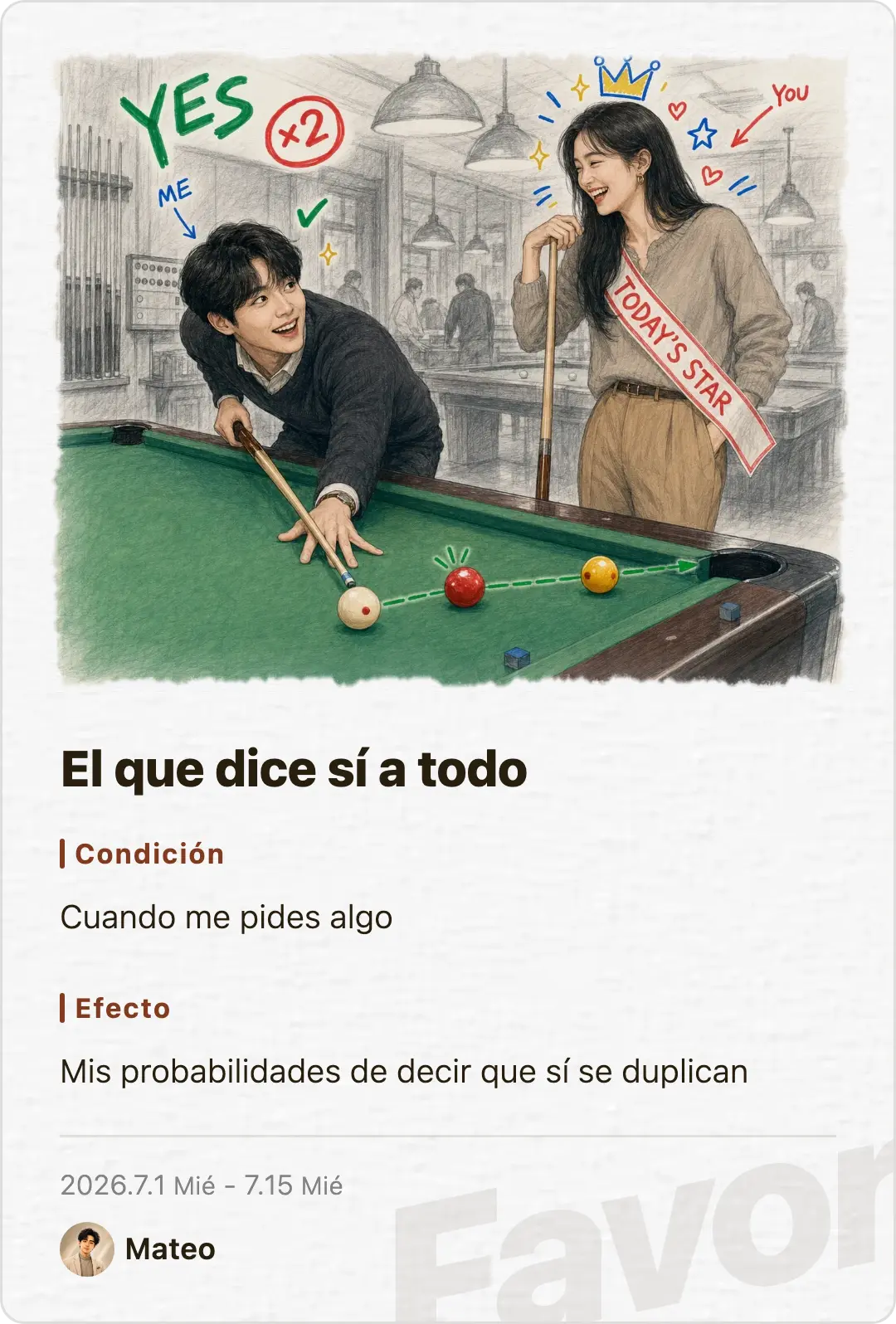 Favor card