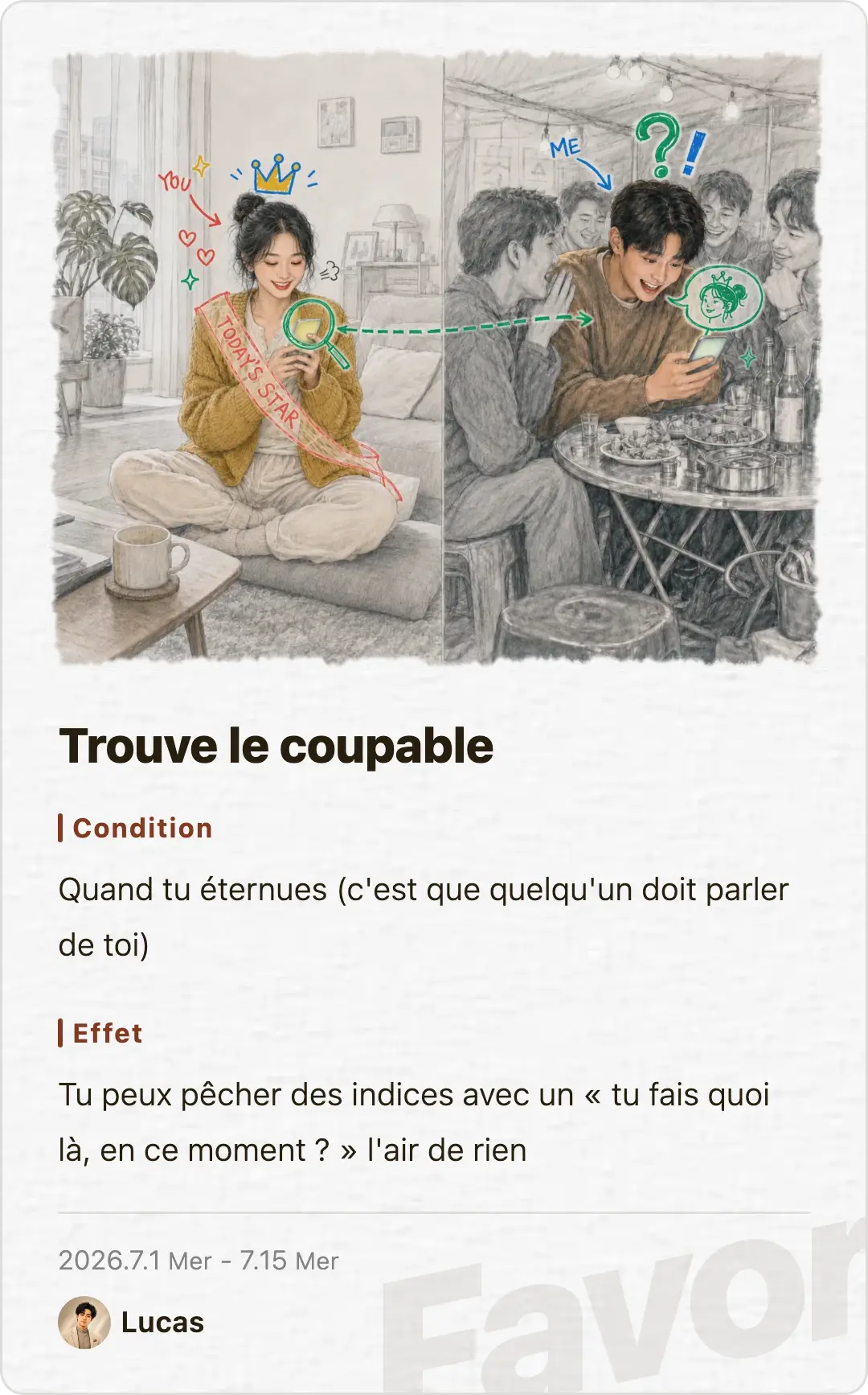 Favor card