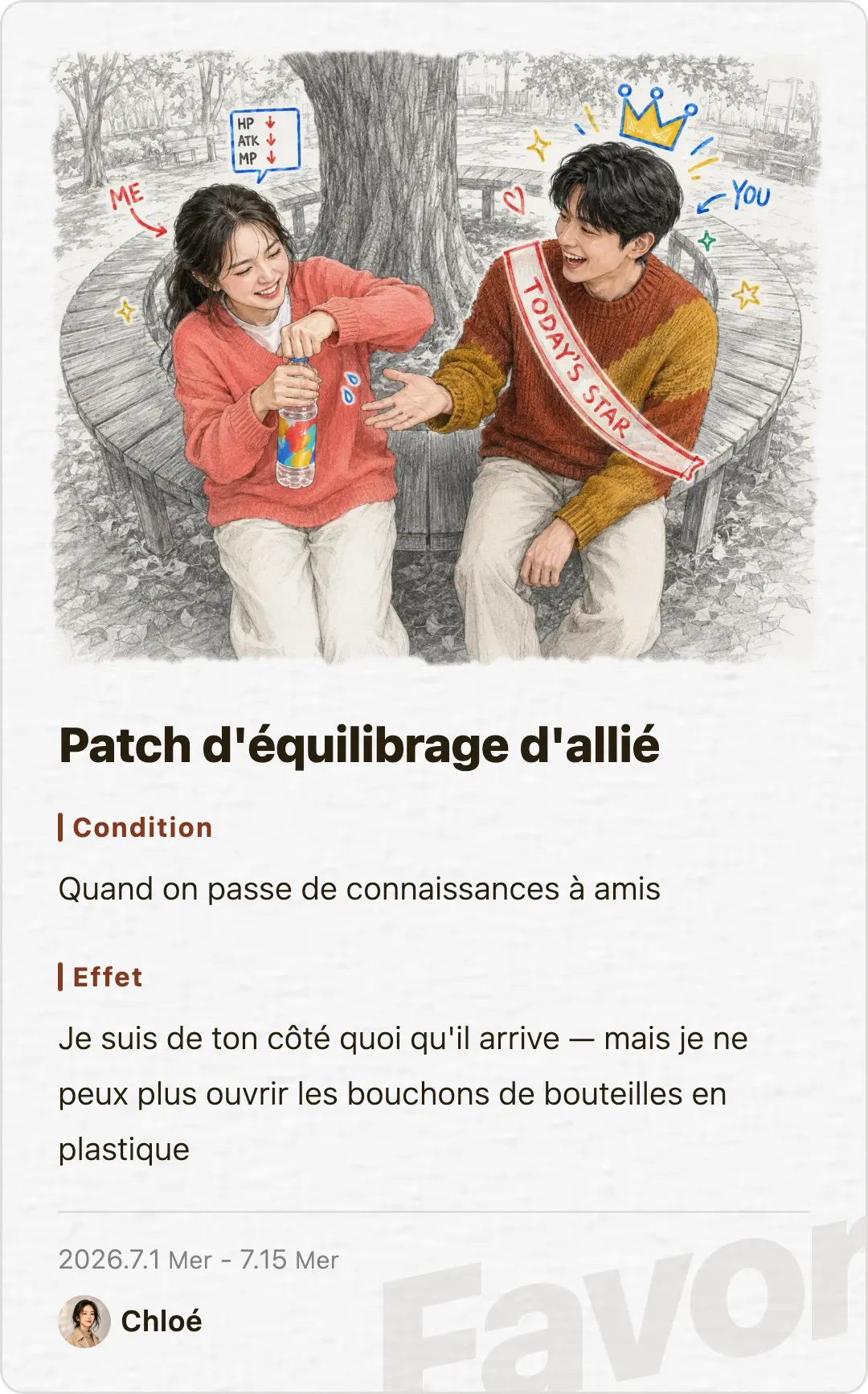 Favor card