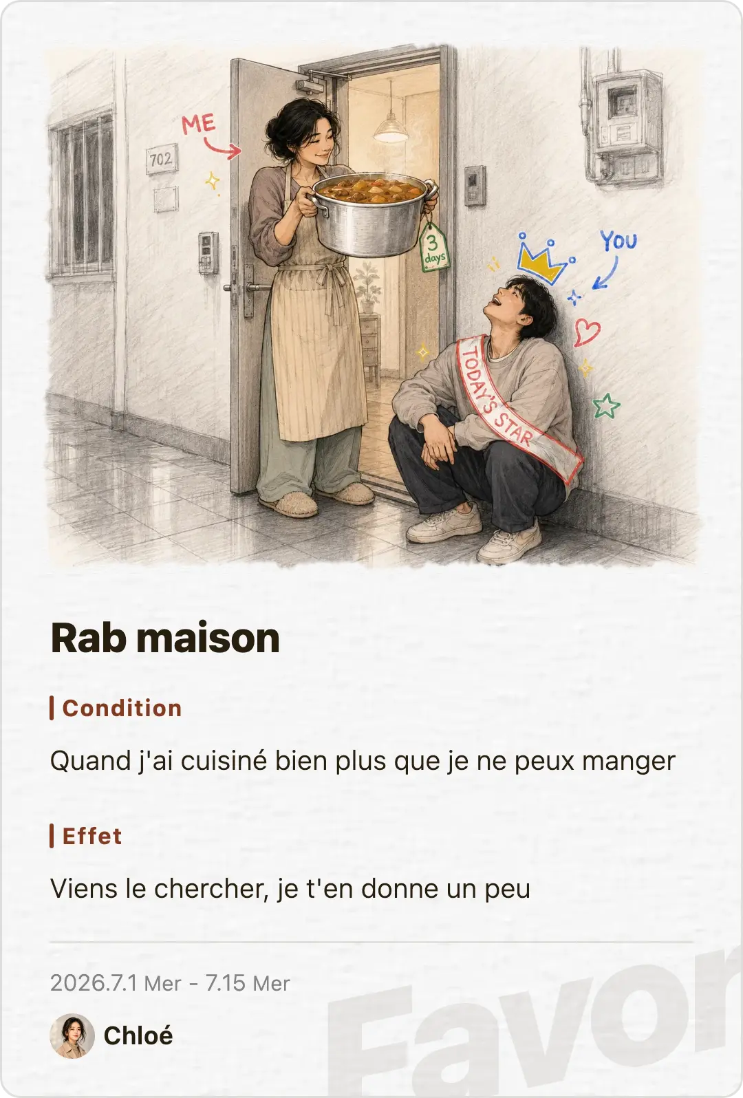 Favor card