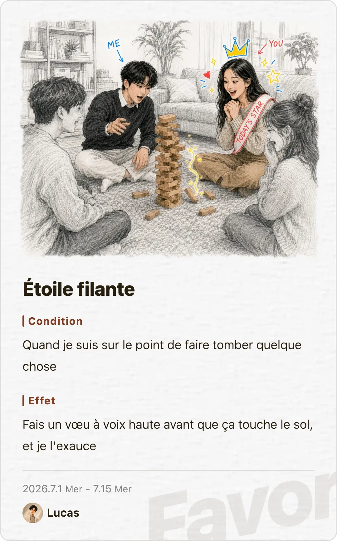 Favor card