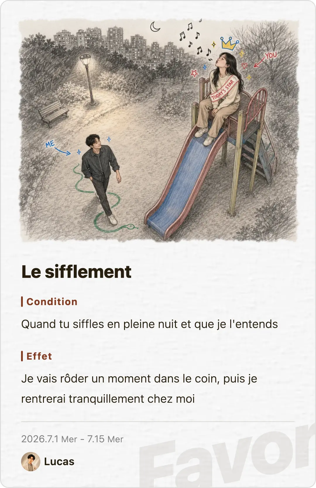 Favor card