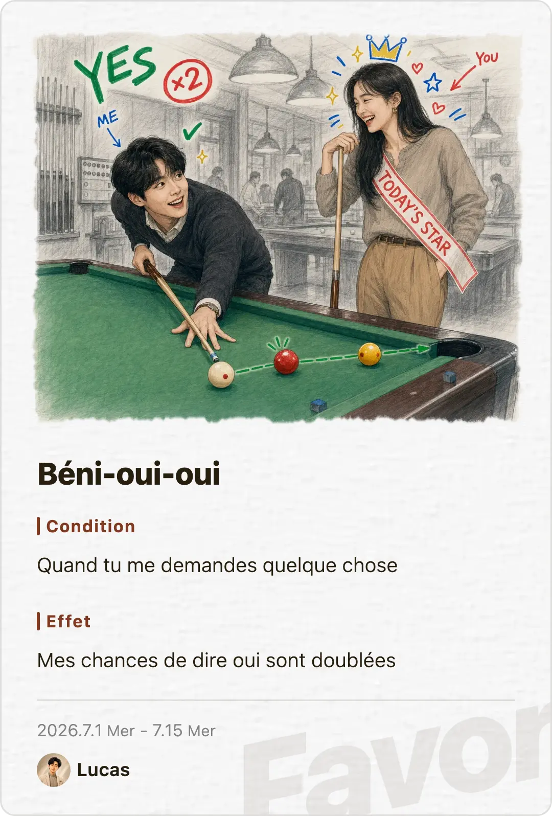 Favor card