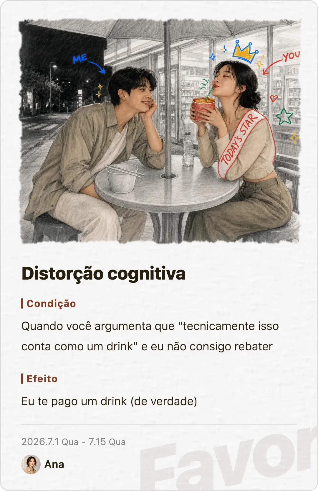 Favor card