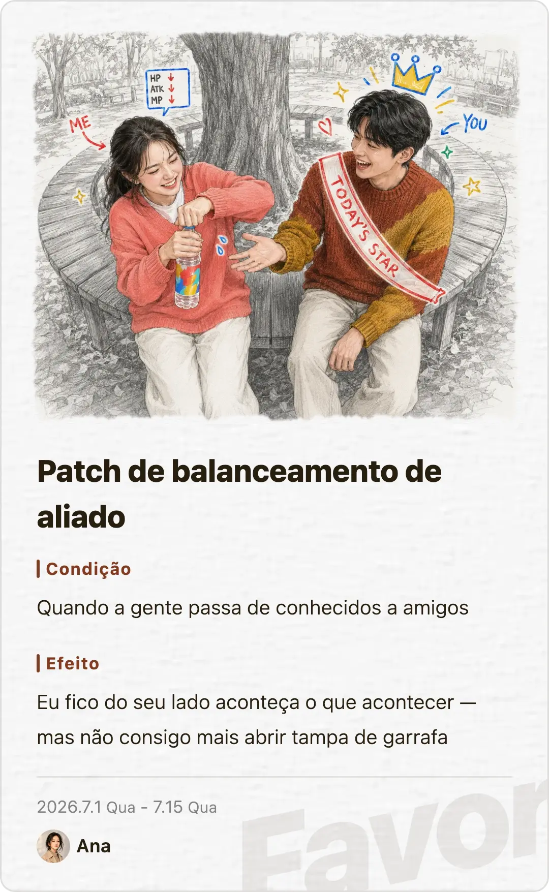 Favor card