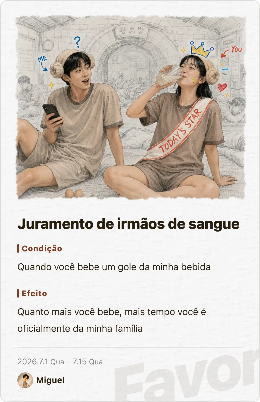 Favor card