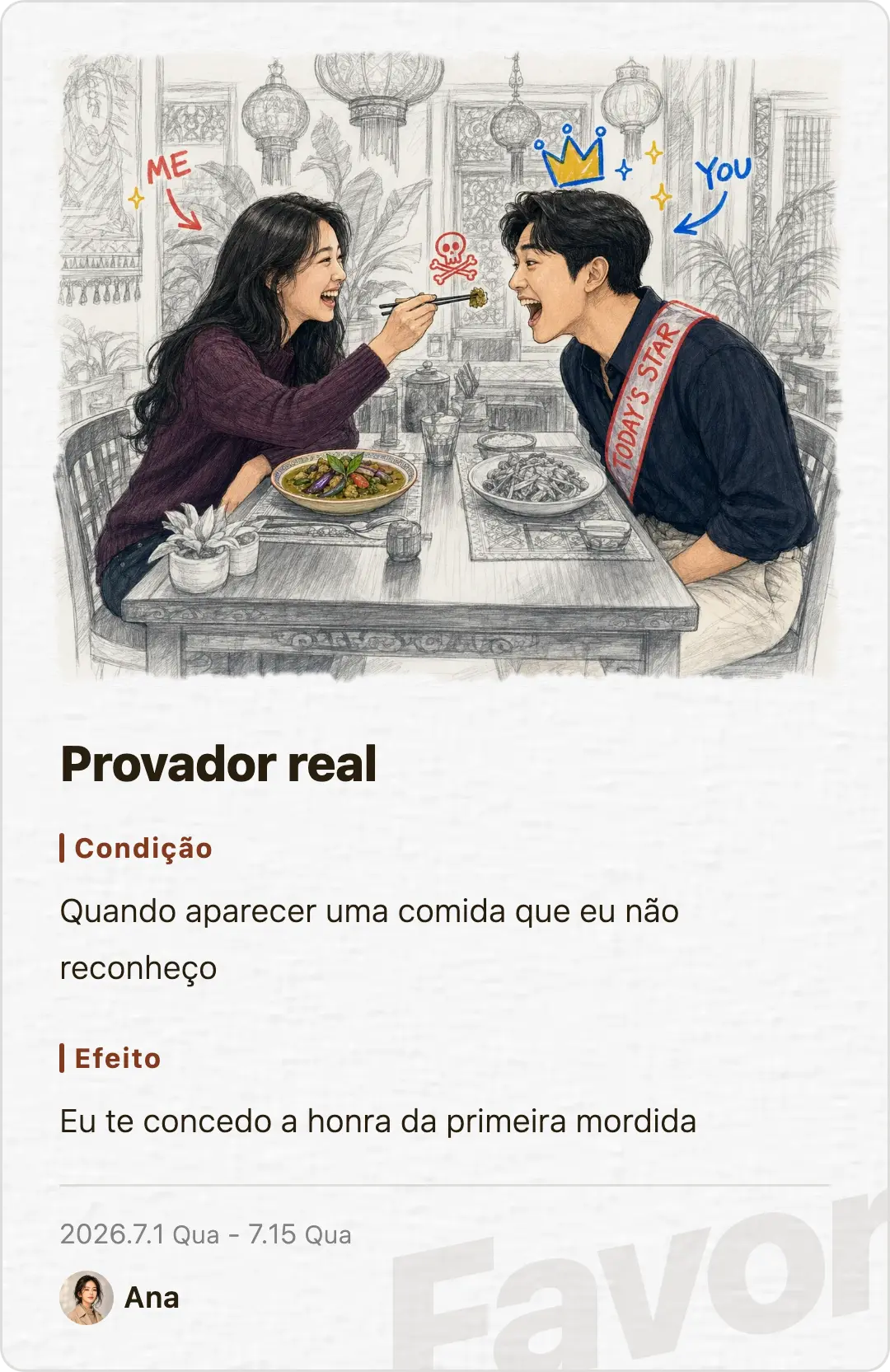 Favor card