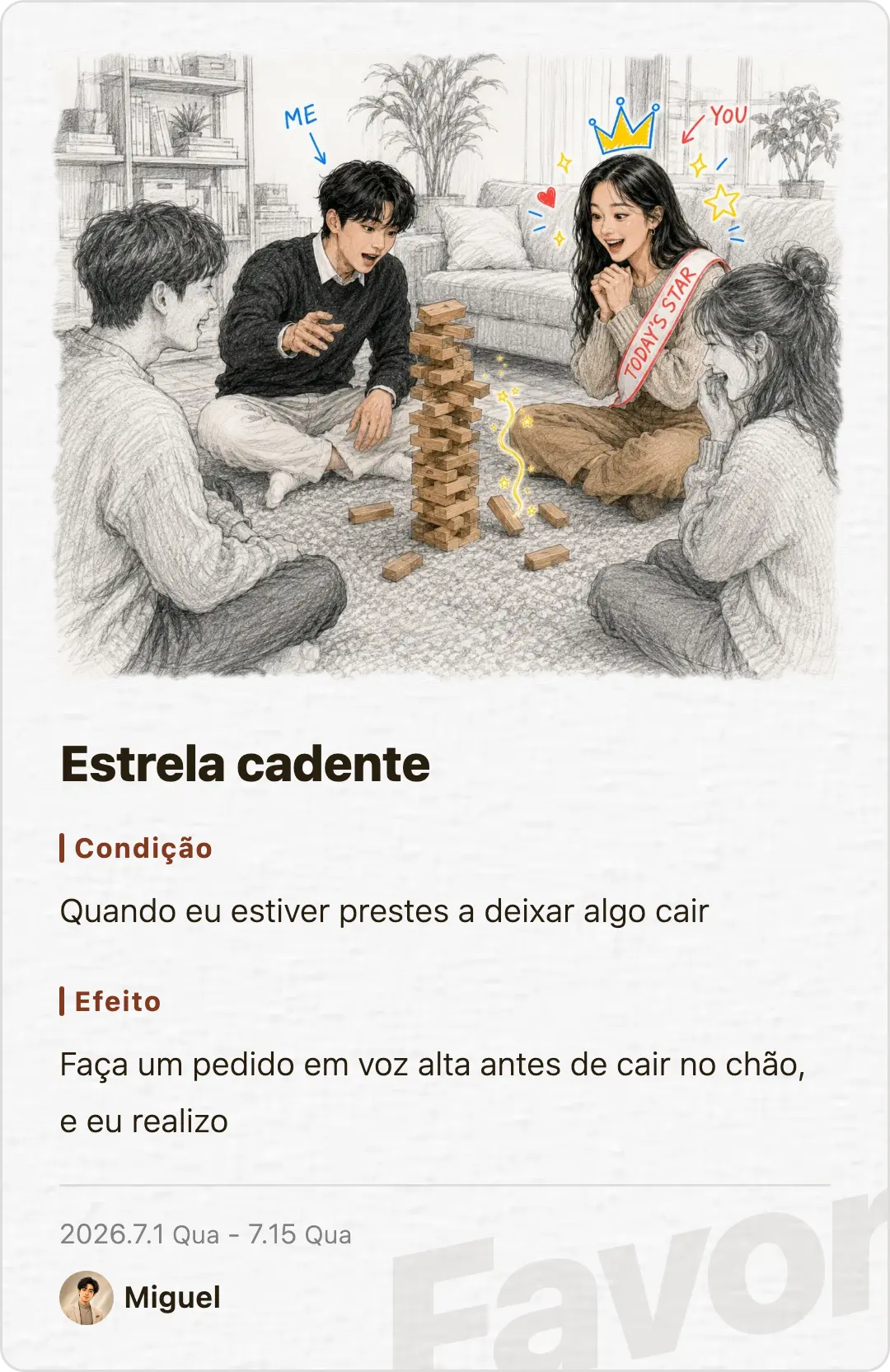 Favor card