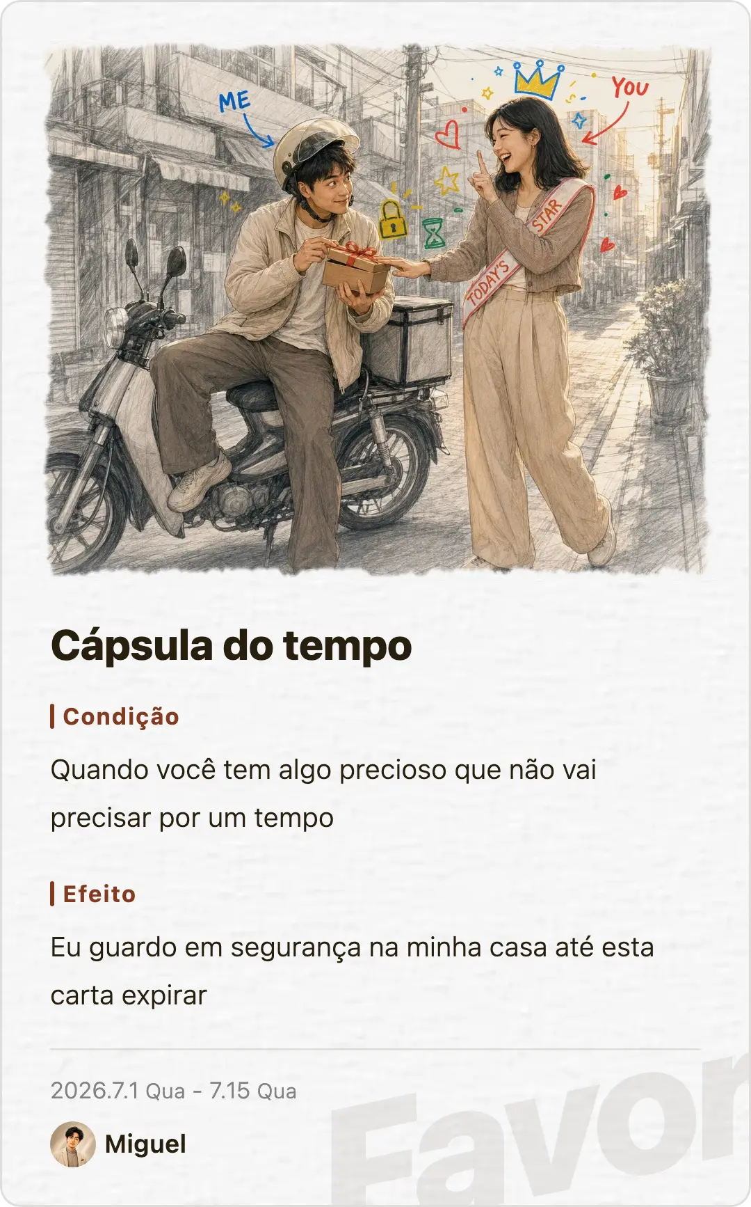 Favor card