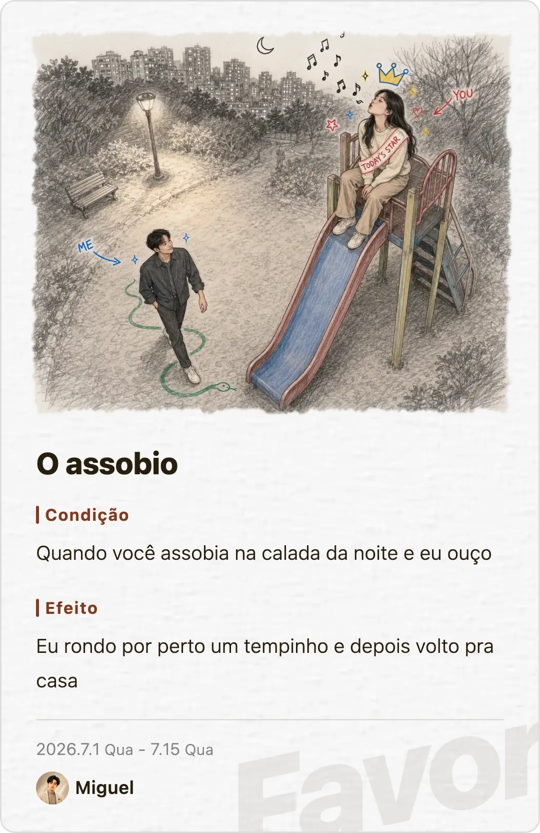 Favor card