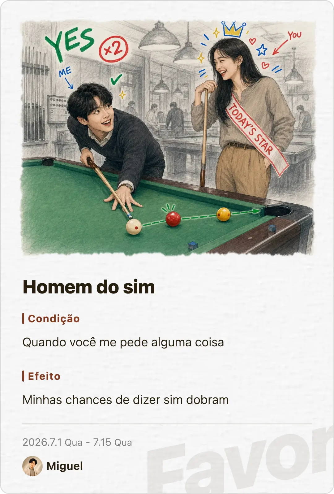 Favor card