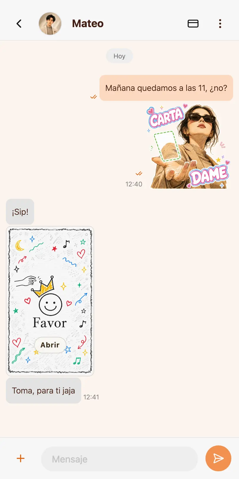 Pásalas en el chat